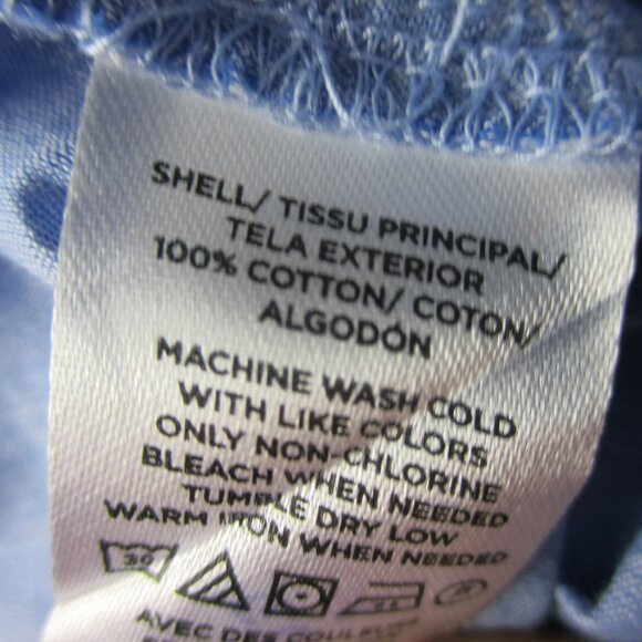 LOFT Blouse Ruffle XS Pintucking Lace Blue Cotton Cottagecore Western Peasant - Picture 7 of 7